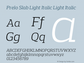 Prelo Slab Light Italic