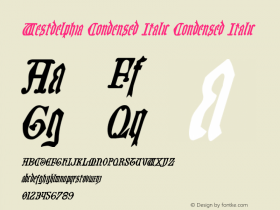 Westdelphia Condensed Italic