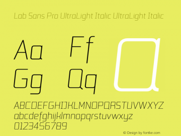 Lab Sans Pro UltraLight Italic