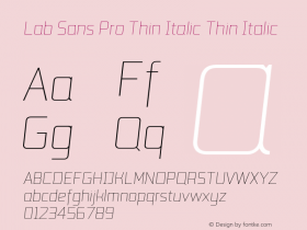 Lab Sans Pro Thin Italic