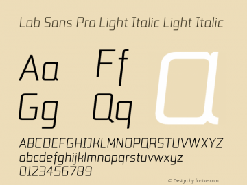 Lab Sans Pro Light Italic