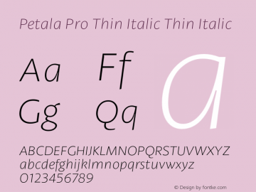 Petala Pro Thin Italic