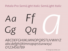 Petala Pro SemiLight Italic