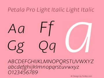 Petala Pro Light Italic