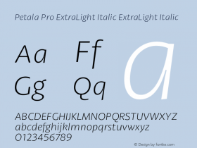 Petala Pro ExtraLight Italic