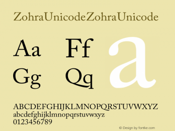 Zohra Unicode