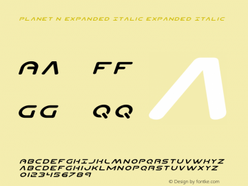 Planet N Expanded Italic