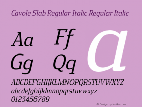 Cavole Slab Regular Italic