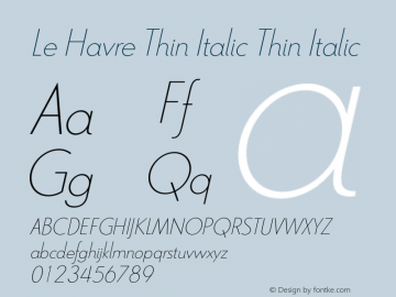 Le Havre Thin Italic