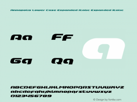 Annapolis Lower Case Expanded Italic