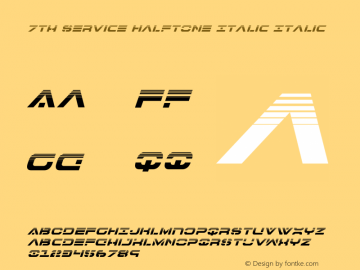 7th Service Halftone Italic
