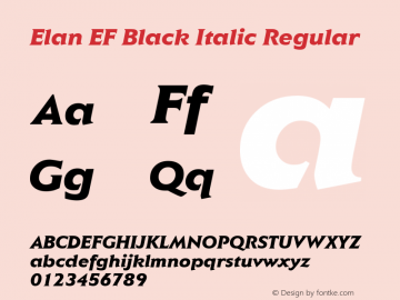 Elan EF Black Italic