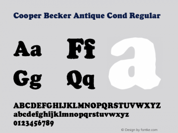 Cooper Becker Antique Cond