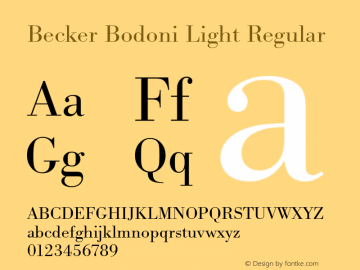 Becker Bodoni Light
