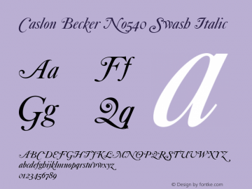 Caslon Becker No540 Swash