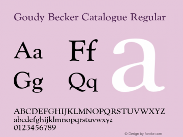 Goudy Becker Catalogue
