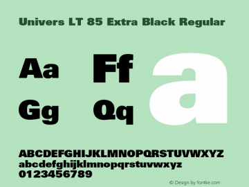 Univers LT 85 Extra Black