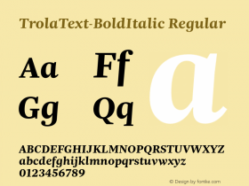 TrolaText-BoldItalic