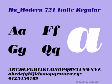 Hu_Modern 721 Italic