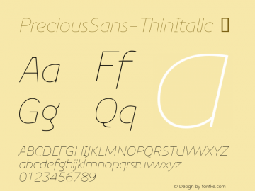 PreciousSans-ThinItalic