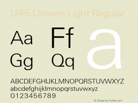 U45 Univers Light