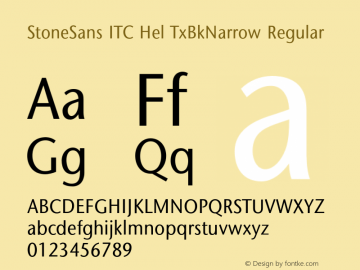 StoneSans ITC Hel TxBkNarrow