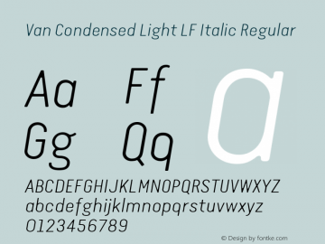 Van Condensed Light LF Italic