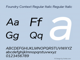 Foundry Context Regular Italic
