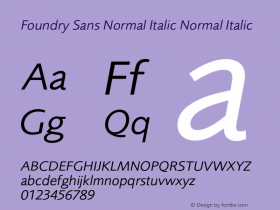 Foundry Sans Normal Italic