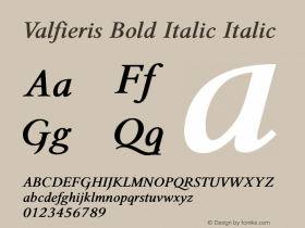 Valfieris Bold Italic