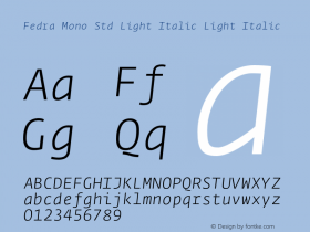 Fedra Mono Std Light Italic