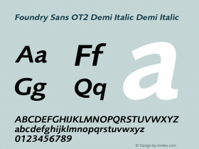Foundry Sans OT2 Demi Italic