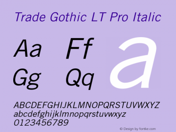 Trade Gothic LT Pro