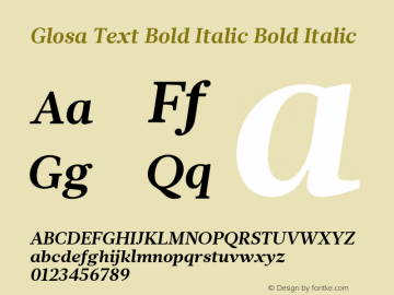 Glosa Text Bold Italic