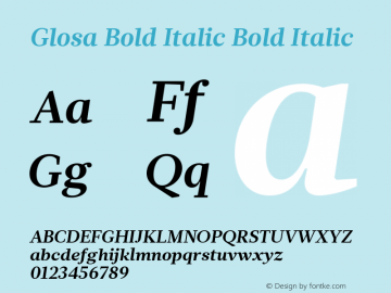 Glosa Bold Italic