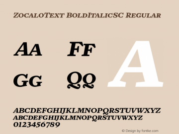 ZocaloText BoldItalicSC