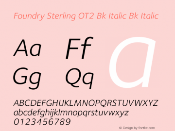 Foundry Sterling OT2 Bk Italic