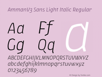 AmmanV3 Sans Light Italic