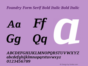 Foundry Form Serif Bold Italic