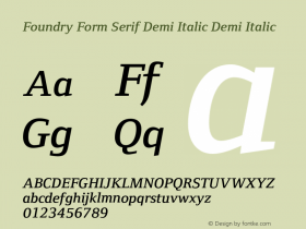 Foundry Form Serif Demi Italic