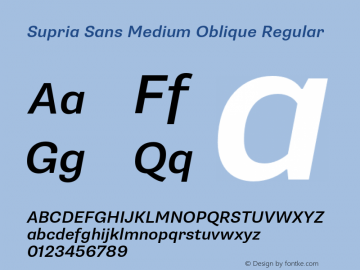 Supria Sans Medium Oblique