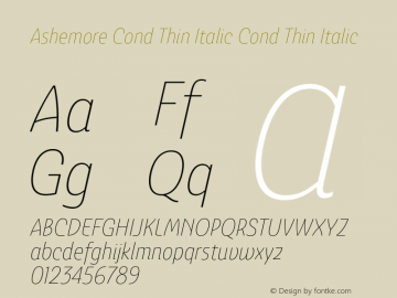 Ashemore Cond Thin Italic