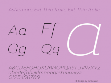 Ashemore Ext Thin Italic