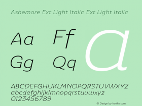 Ashemore Ext Light Italic