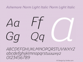 Ashemore Norm Light Italic