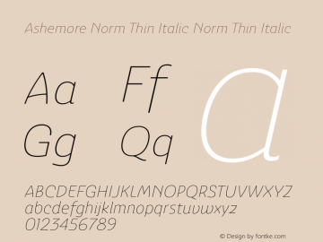 Ashemore Norm Thin Italic