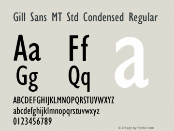 Gill Sans MT Pro Condensed-字体家族搜索-字客网