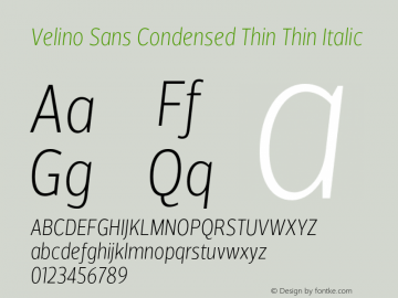 Velino Sans Condensed Thin