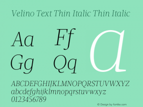Velino Text Thin Italic