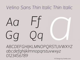Velino Sans Thin Italic